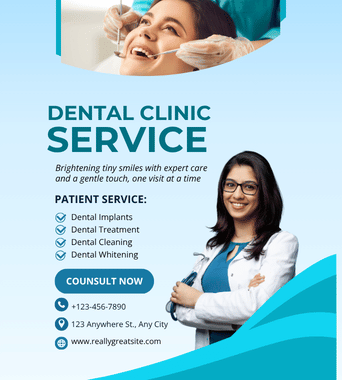 Blue and White Corporate Dental Clinic Flyer