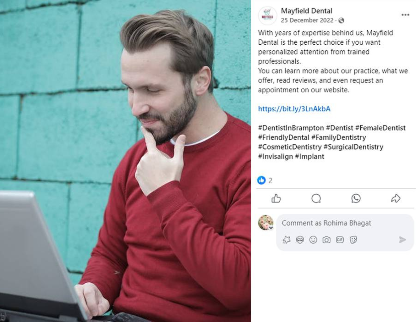 Mayfield dental social media case study before 1