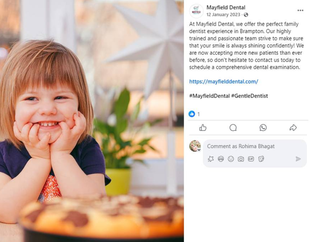 Mayfield dental social media case study before 2