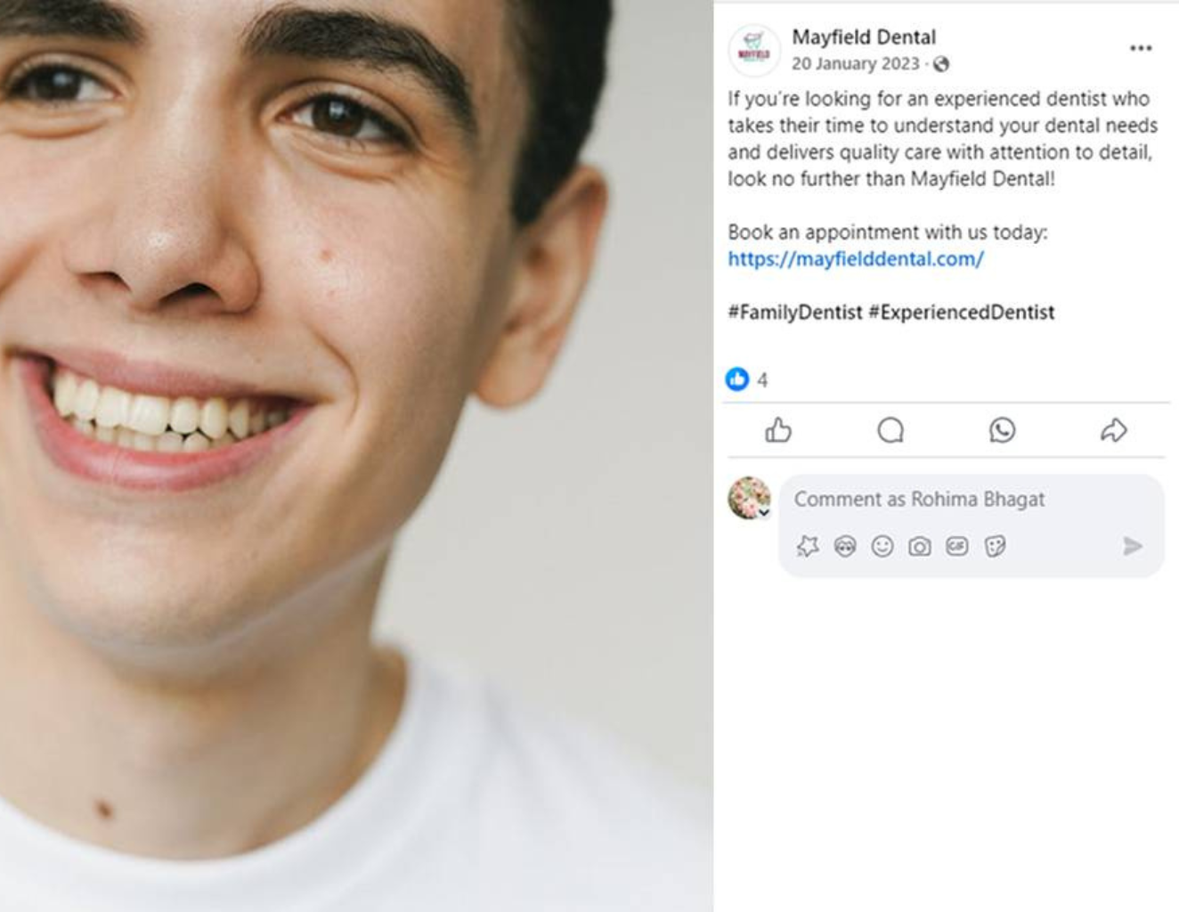 Mayfield dental social media case study before 5